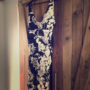 Cocktail dress. Black and cream